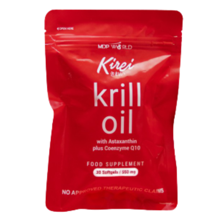 Kirei Krill Oil with Astaxanthin plus Coenzyme Q10 (550mg x 30 Softgels/Pouch) Lazada PH