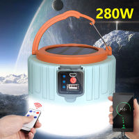 LED Solar Camping Light Spotlight Portable Solar Emergency Led Tent Lamp Remote Control Phone Charge Outdoor For Hiking Fishing