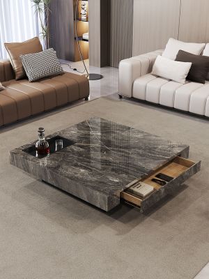 ♣❦℗ Slate style minimalist light luxury modern black crystal marble square for living room 2023 new