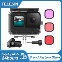 TELESIN 60M Waterproof Housing Case for Gopro Hero 11 10 9 Black Diving Protective Underwater Cover Lens Filter Set Accessories