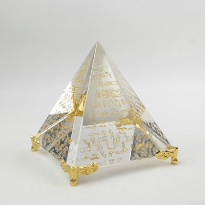 ；。‘【； Unique Energy Healing Feng Shui Egypt Egyptian Crystal Clear Pyramid Chakra Ornament Home Decor Living Room Decoration