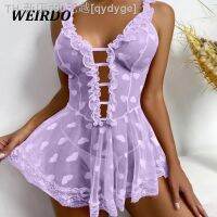 【CW】♦  2023 Womens Erotic Transparent Set Nightwear Hollow One-piece Size S-5XL Drop