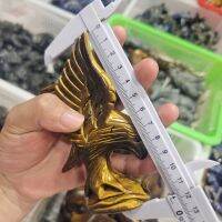 คริสตัลธรรมชาติสีเหลือง Tiger Eye Hand ประติมากรรม Eagle สัตว์ประติมากรรม, เครื่องประดับหัตถกรรม, คริสตัล Healing Stone, Home Deco ของขวัญ, 1ชิ้น