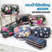 Pattaya กระเป๋าสตางค์ 3 ช่อง กระเป๋าใส่มือถือ กระเป๋าผ้า คล้องมือ  ladies bag