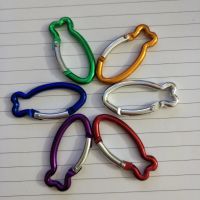 ✚✣ Factory direct supply fish-shaped mountaineering buckle aluminum alloy special-shaped multi-specification carabiner backpack hanging buckle