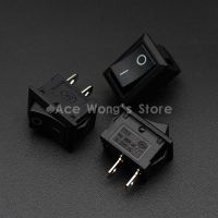 10pcs KCD1-101 AC 6A 250V 2 Pin ON/OFF I/O SPST Snap in Mini Black Button Boat Rocker Switch 15x21MM