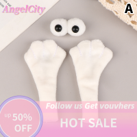 ?AngelCity ถุงเท้าน่ารักถือ3D แม่เหล็กมือตุ๊กตาชิ้นส่วน DIY มือตุ๊กตาดวงตาของขวัญงานฝีมืออุปกรณ์เย็บผ้าตลก