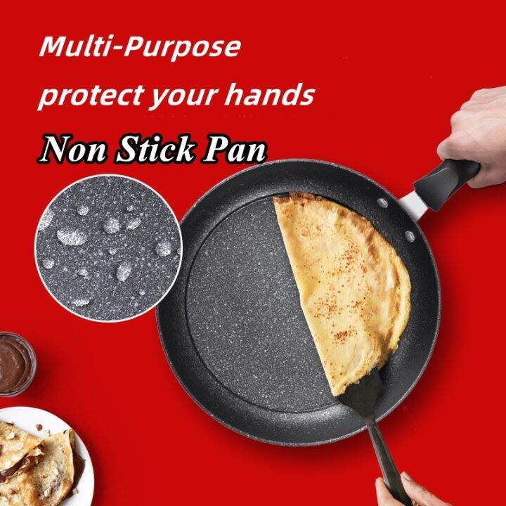Non Stick Frying Pan Cookware Egg flat Pan with Cover for Induction and