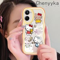 เคส Chenyyka สำหรับ Realme 10 4G เคสลายการ์ตูน Hello Kitty สุดสร้างสรรค์ลายเคสโทรศัพท์โปร่งใสนิ่มป้องกันเลนส์กล้องเคสใสสีสันสดใส