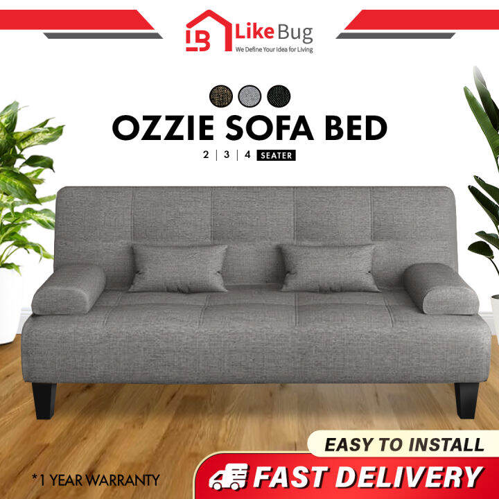 LIKE BUG: OZZIE 3/4 Seater Sofa with Pillow Sofa Bed Foldable / Canvas ...