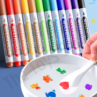 【Cozyi】 ปากกามาร์กเกอร์ ของเล่นวาดรูป วาดภาพระบายสีน้ํา 8/12 สี ลอยน้ําได้ เมจิก หลากสี Jane Montessori