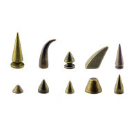 หลายขนาด Bronze Bullet Rivets สำหรับหนัง CRAFT Punk Studs และ Spikes สำหรับเสื้อผ้าหนาม Patch DIY อุปกรณ์เสริมพร้อมสกรู-Shief