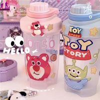 【50 off stock】500ML Cartoon Figure Water Bottle Cute Portable Lotso Alien Pooh Bear Sport Drinking Feeding Cup Toy Kid Gift