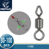 DNDYUJU 30-100 pcs รอบและเพชรตาหมุนตกปลาหมุน Solid Connector Rolling หมุนลูกปัดสำหรับอุปกรณ์ตกปลาคาร์พ-SLPPP STORE