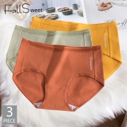 Fallsweet 3pcs/lot! cotton women panties middle waist comfortable