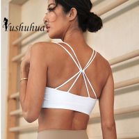 Sexy X Cross Straps Gym Sports Women Wireless Yoga Fitness Top Push Up Yoga Crop Top Activewear Suspender Wears