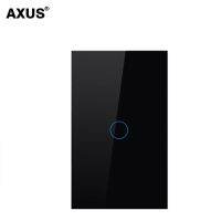 AXUS Ea/us AC100-240V สวิตช์แผงไฟผนังสวิตช์สัมผัสแก้วคริสตัลสีขาวนิรภัย1/2/3แก๊งค์เซ็นเซอร์ขัดจังหวะ