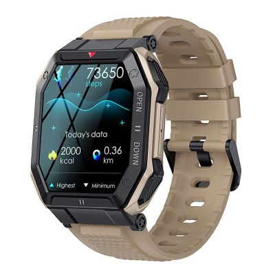 ZZOOI 2022 New 1.85inch Military Smart Watch Men Bluetooth Call 350mAh 24H Healthy Monitor Outdoor IP68 Original Smartwatch