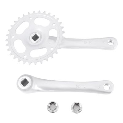 Bike Crankset Bicycle Chainring Pedals 32T Crank 165mm Single Speed Bike Chainwheel