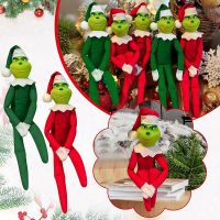 【CW】 Christmas Green Red Elf Doll Hair Monster Tree Pendant For Home New Year