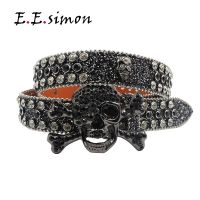 ❐  EESIMON Rhinestone Luxury Brand Studded Belts for Men Cowgirl Cowboy Jeans