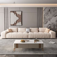 Ruidian light luxury modern cream style tofu block sofa, Italian minimalist small living room, cloud flannel fabric sofa