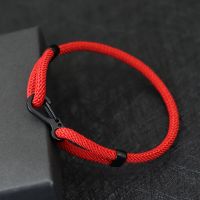 Unique Adjustable Rope Bracelet Unisex Black Outdoor Adventure Buckle Lucky Red Braclet Couple Brazalete Friendship Jewelry Gift