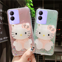 เคสโทรศัพท์มือถือสำหรับ VIVO Y17S 4G / Vivo V29E 5G 2023ใหม่แฟชั่นเลื่อมระยิบระยับพร้อมเคสทีพียูนุ่มโปร่งใสกระจกแต่งหน้ารูปตัวการ์ตูนน่ารัก