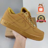 CODiy085671 Air Max Airforce Wheat Brown Low Top Cut Sneakers Shoes Unisex Men Women Kasut Laki Wanita White Full Black