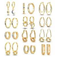 ✱  Gold Hoop Earrings Sparkling Classic Snakebone Multi-loop Star 925 Earring