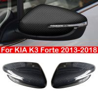 ฝาครอบกระจกมองหลังอะไหล่รถยนต์สำหรับ KIA K3 Forte Cerato Ceed 2013-2018หมวกแก๊ปมีปีกกรอบประตูด้านนอกไฟเบอร์คาร์บอน