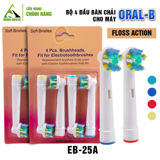 Cho máy oral-b, eb-25a flossaction, bộ 4 đầu bàn chải đánh răng điện - ảnh sản phẩm 1