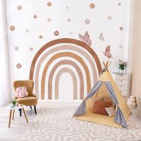 Funlife® Boho Rainbow Wall Mural Seamless Wall Stickers Wallpaper Fabric Self-Adhesive Waterproof Bedroom Living Room Home Decor