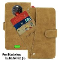 Vintage Leather Wallet Blackview BL8800 Pro 5G Case 6.58 Flip Luxury Card Slots Cover Magnet Phone Protective Cases Bags