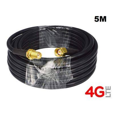 PR-SMA Cable RG58 4G Low Loss 5 เมตร 4G Router Antenna Extension Cable 10M