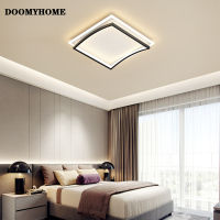 DOOMYHOME ไฟเพดานสำหรับ LED สี่เหลี่ยมทางไกลเครื่องหรี่ไฟใหม่ทันสมัยสำหรับห้องนั่งเล่นห้องอ่านหนังสือห้องนอนทางเดินโคมไฟในร่มพื้นแบน