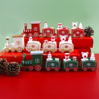 【LZ】☇▨  Merry Christmas Train Ornament Christmas Decoration for Home 2024 New Year Decoration 2023 Xmas Cake Decor Festoon Navidad Party