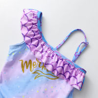 DXTON Girls Ruffles Swimwear Kids Toddlers Mermaid Print Swimsuit Children Swimwear Kids Beach Wear Swimming outfits