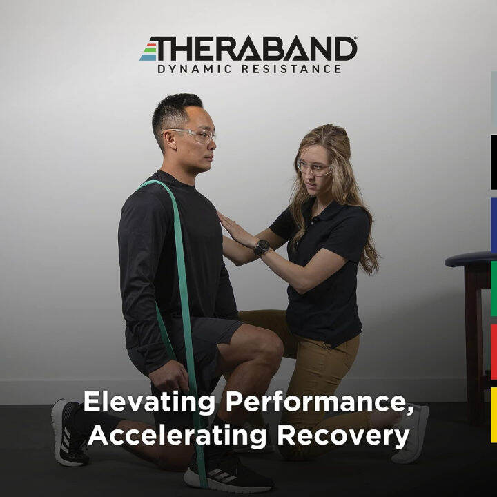 theraband-high-resistance-bands-set-of-2-elastic-super-bands-for-improving-flexibility-injury-rehab-amp-full-body-workouts-heavy-duty-stretch-bands-for-lifting-1-light-amp-1-medium-band-easy-15-25-lbs