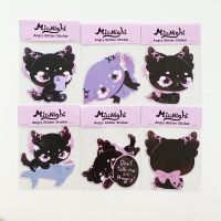 Sticker สติกเกอร์กลิตเตอร์ น้องแมวมิสไนท์  Black &amp; Pink [MissNight]