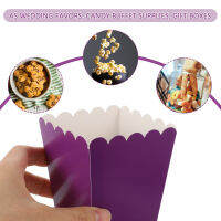 Dulrua กล่องป๊อปคอร์น 50 ชิ้นกระดาษ Popcorn Tubs Simple Greaseproof Popcorn Containers