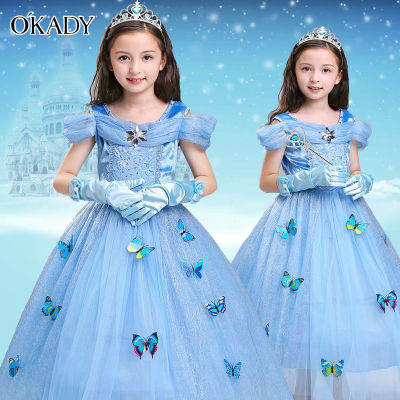OKADY halloween girls dress new princess dress childrens mini dress tutu skirt