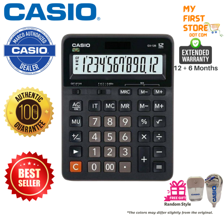 Genuine Casio GX12B (Black) Value Series Desktop Type Calculator 12
