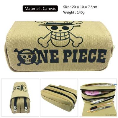 YF  One Piece Skull Luffy Pencilcase Pouch Waterproof Large Capacity Stationery Back To School Wallet Student Bag Canvas FY