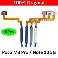 10 ชิ้น / ล็อต เซ็นเซอร์ลายนิ้วมือใหม่ดั้งเดิม Home Return Key Menu Button Flex Cable สําหรับ Xiaomi Poco M3 Pro / Redmi Note 10 5G