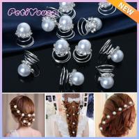 PETIYOUZA 12pcs ของขวัญปาร์ตี้ เครื่องประดับผม Rhinestone คลิปบิดเกลียว หมวก ผ้าโพกศีรษะเจ้าสาว กิ๊บติดผม