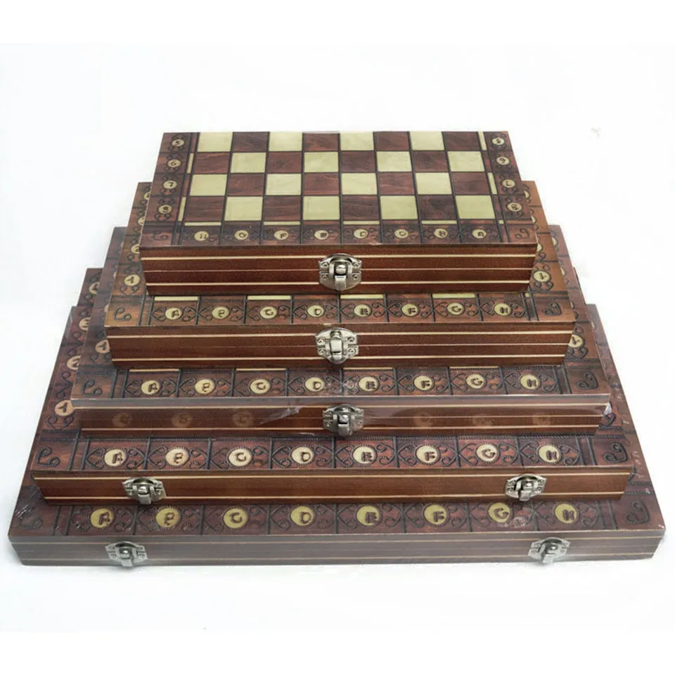 100 Cells PVC Checker Chessboard Wooden Chess Pieces Set 41*41cm Folding  Checkers Chess Game Board BSTFAMLY T6