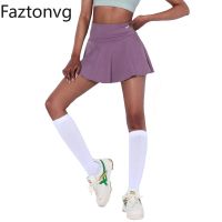 【CW】 Faztonvg Fake Piece Tenis Skirts Waist Pleated A-line Badminton Skirt 2023 Korean Fashion Gym Clothing