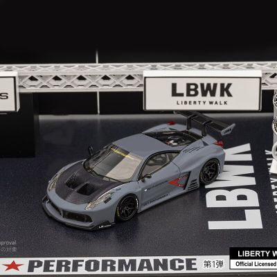 Star Model 1:64 LBWK LB Silhouette WORKS 458 GT Combat Grey w/Carbon Hood Diecast Model Car Die-Cast Vehicles