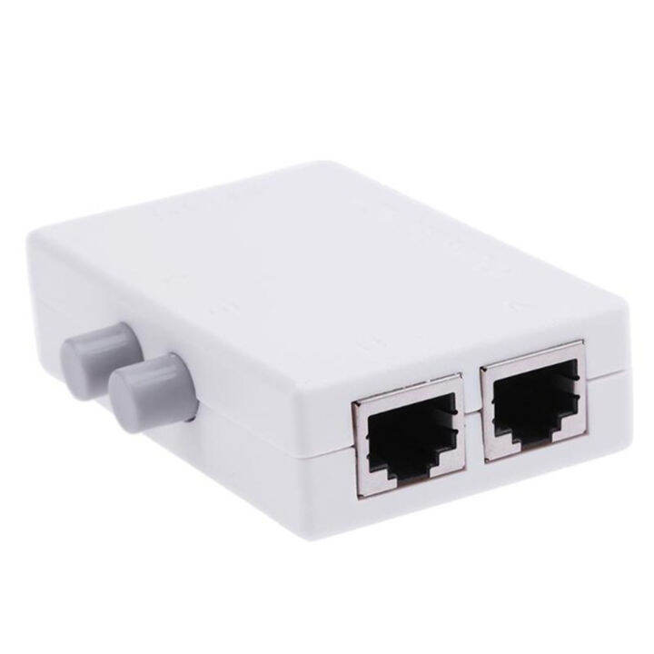 Mini 2 Port Ab Sharing Manual Rj45 Switch Adapter 2 In 1 Out Or 1 In 2